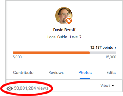 David Beroff's profile showing 50,001,284 views total