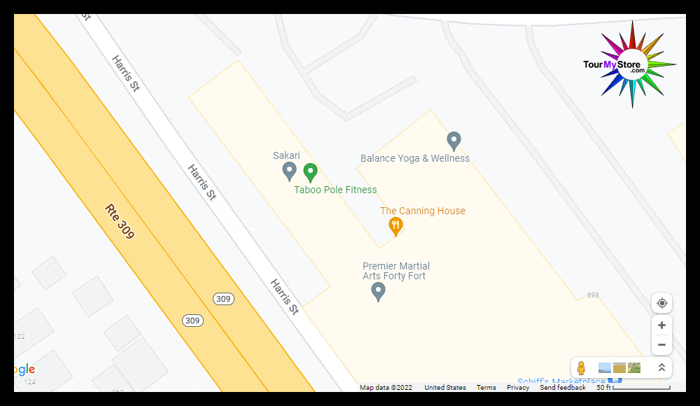 Street View with blue dots and lines on desktop